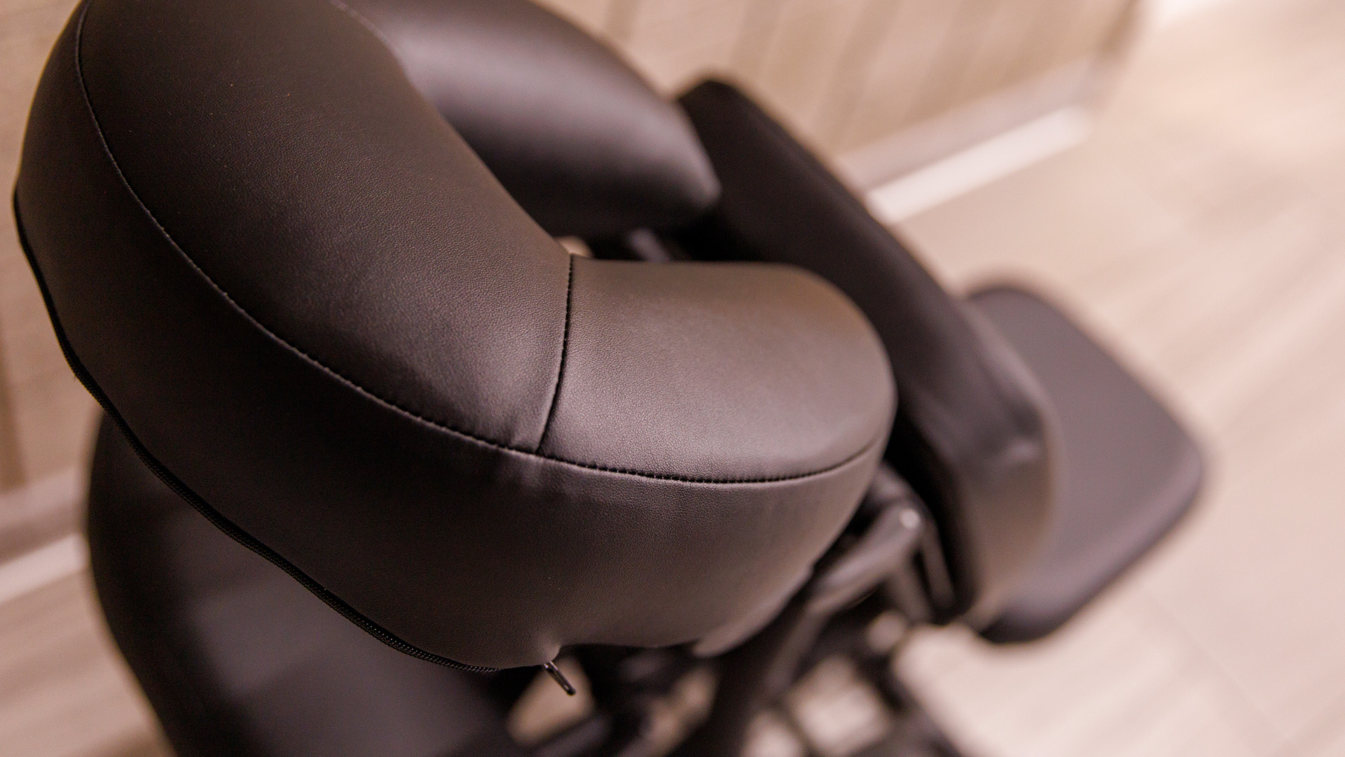 Image of the headrest on the chair used for chair massages at Campus Recreation