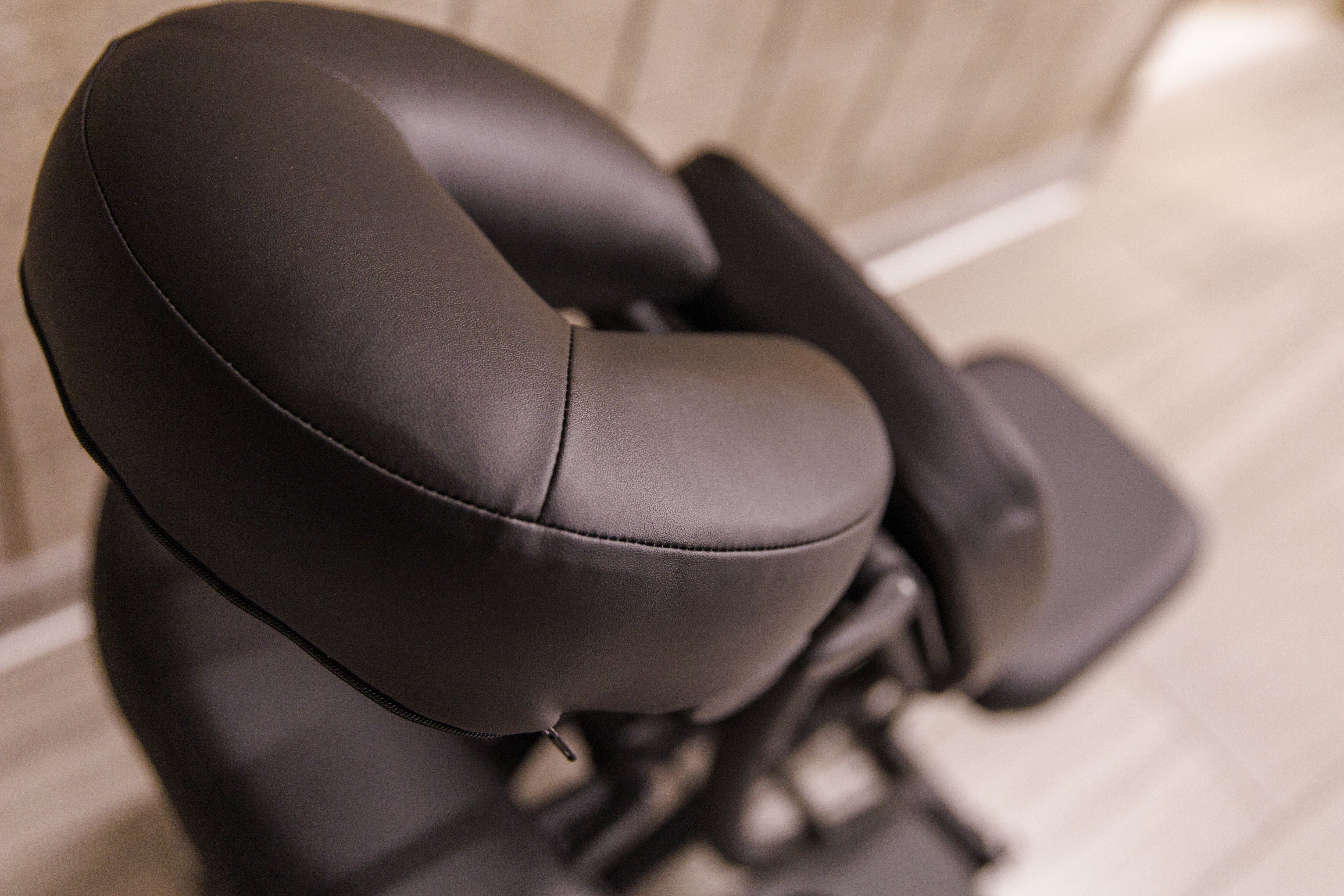 Pictures of the massage therapy space at the University Health Center.