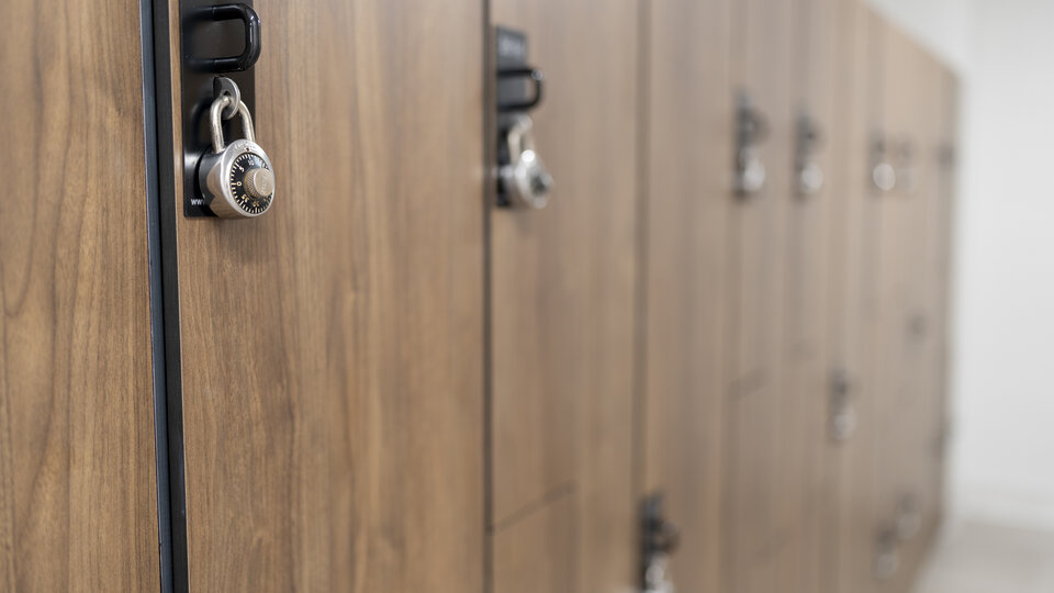 lockers with padlocks