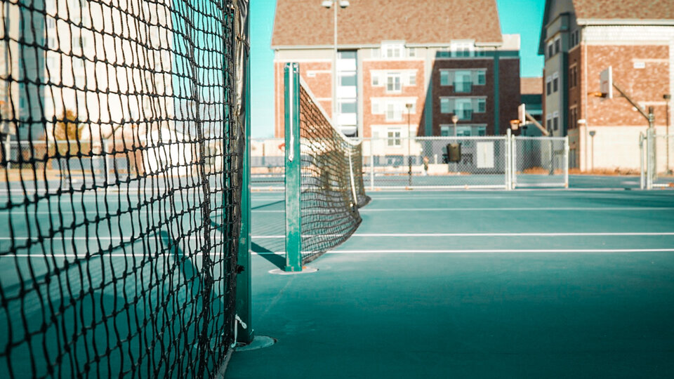 View of the tennis courts on 14th street.