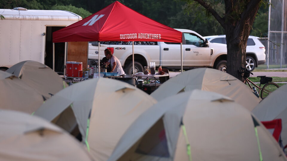 camping tents set up for an event.