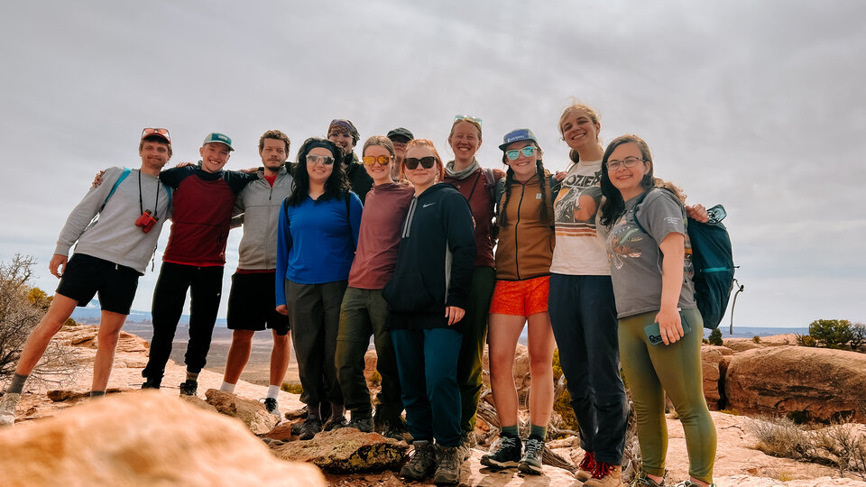 group photo on people hiking in Utah