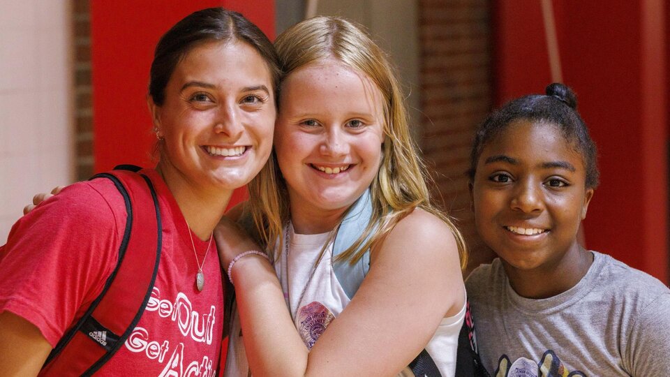 Husker Kids leader with participants