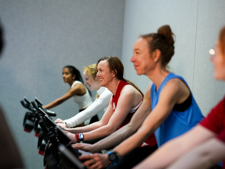 group of people cycling