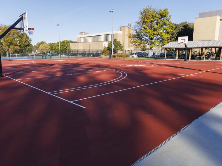 Recreation Area outside the Recreation and Wellness Center on East Campus.