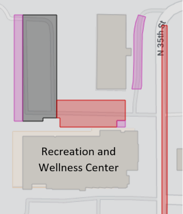 Google map screenshot of Recreation and Wellness Center at 1717 N 35th St, Lincoln, NE 68503.