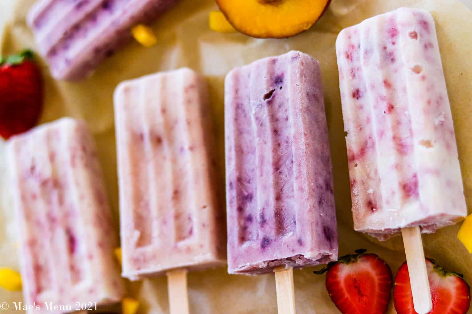 Fruit and yogurt popsicles