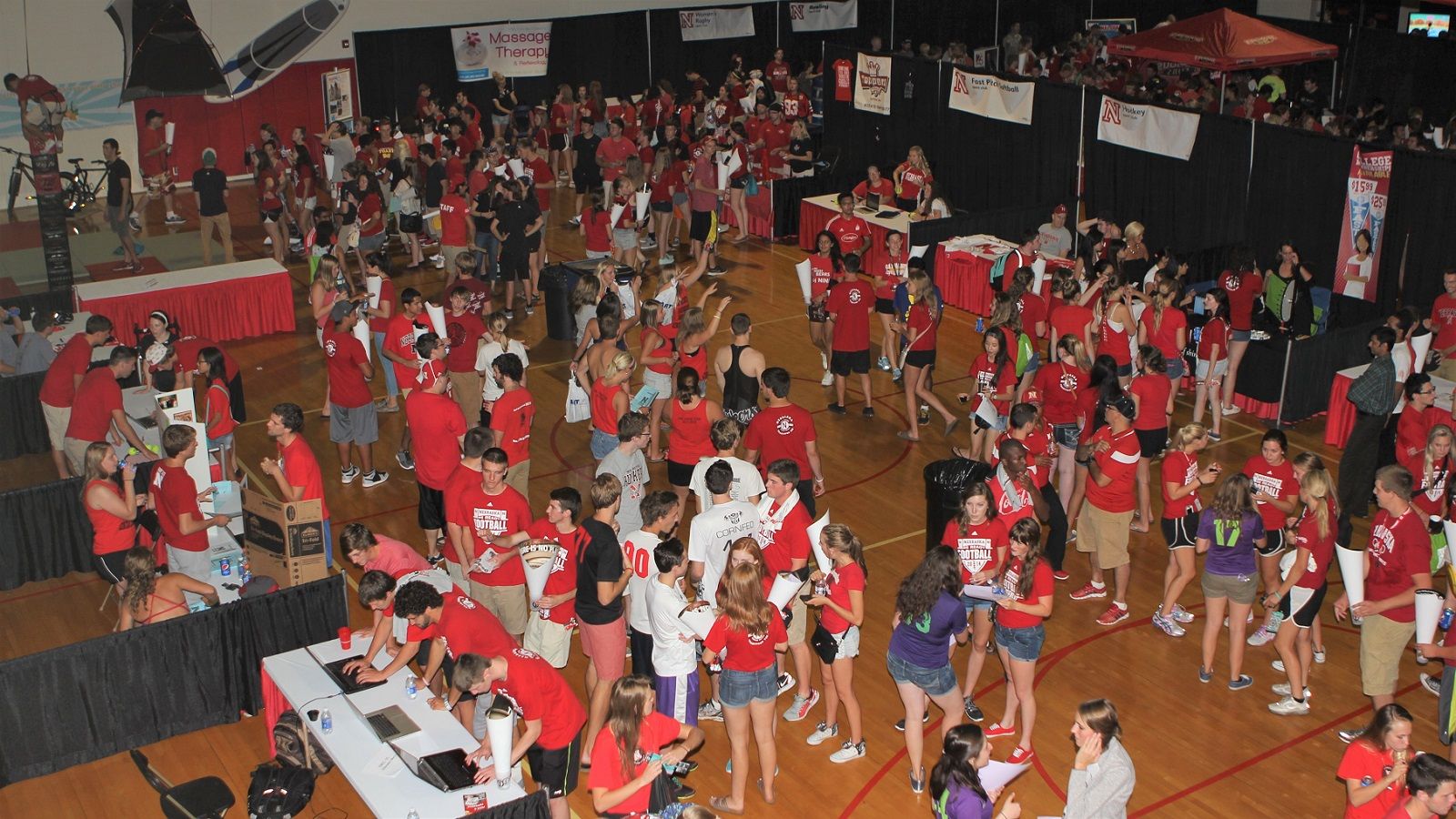 Students gather at the Campus Recreation Center