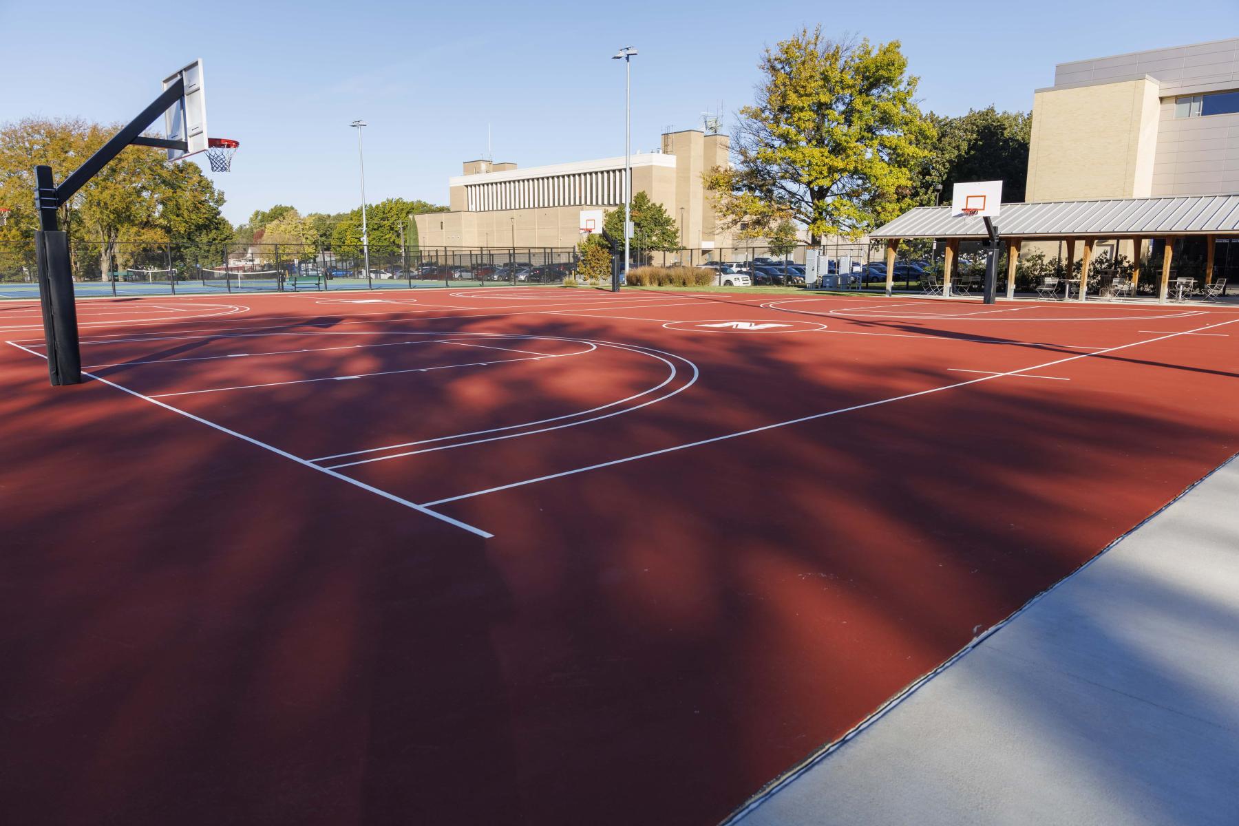 Recreation Area outside the Recreation and Wellness Center on East Campus.