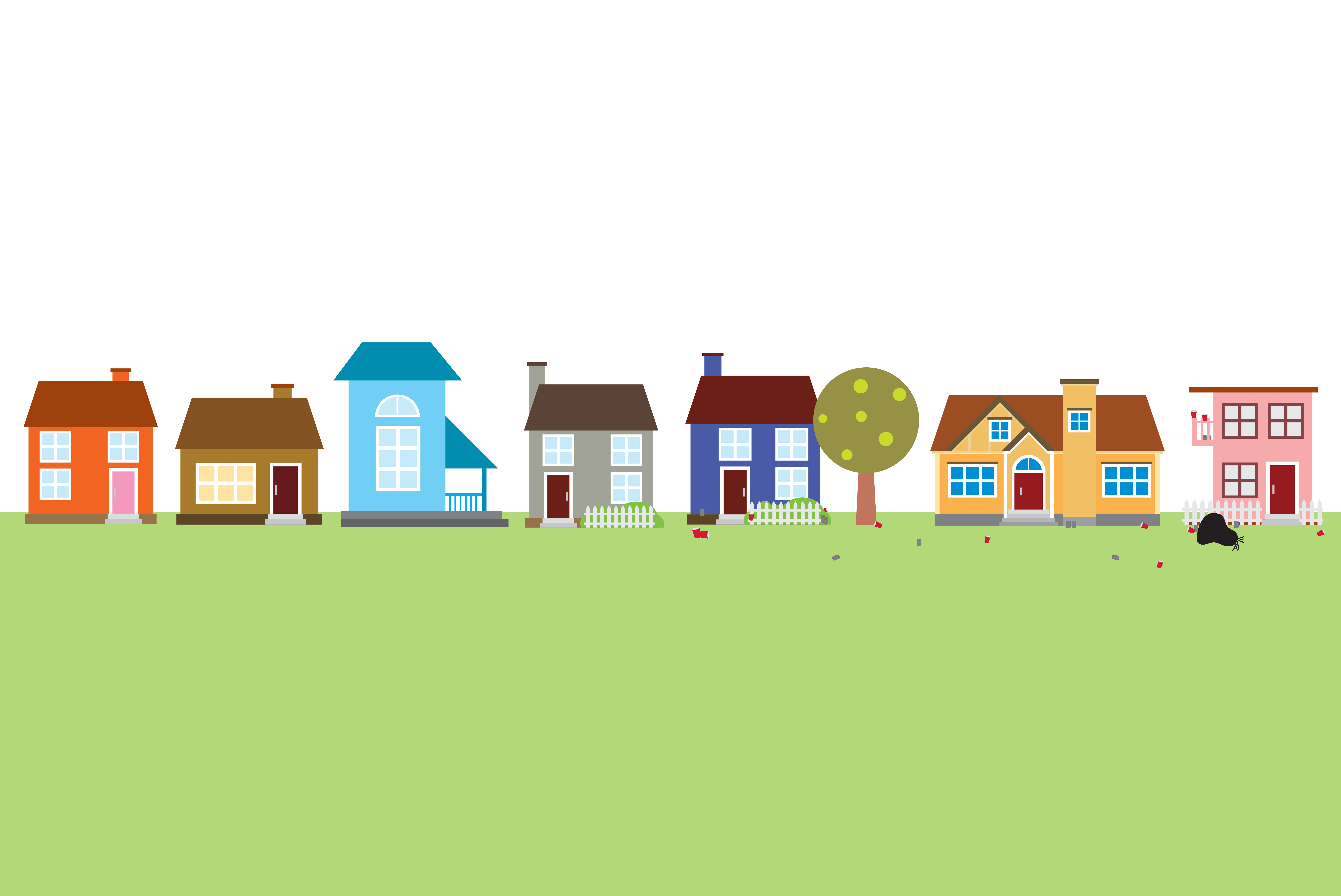 Graphic of houses on a street